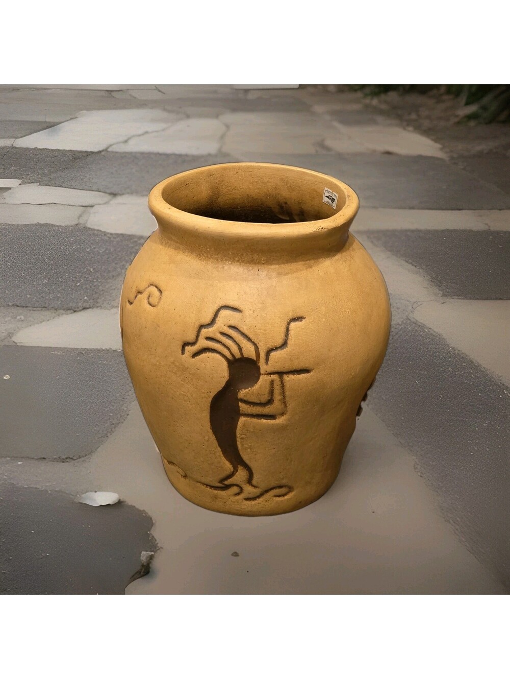 Vintage Southwest Kokopelli Terracotta Pottery Vase Decorative Clay Vessel Rusti